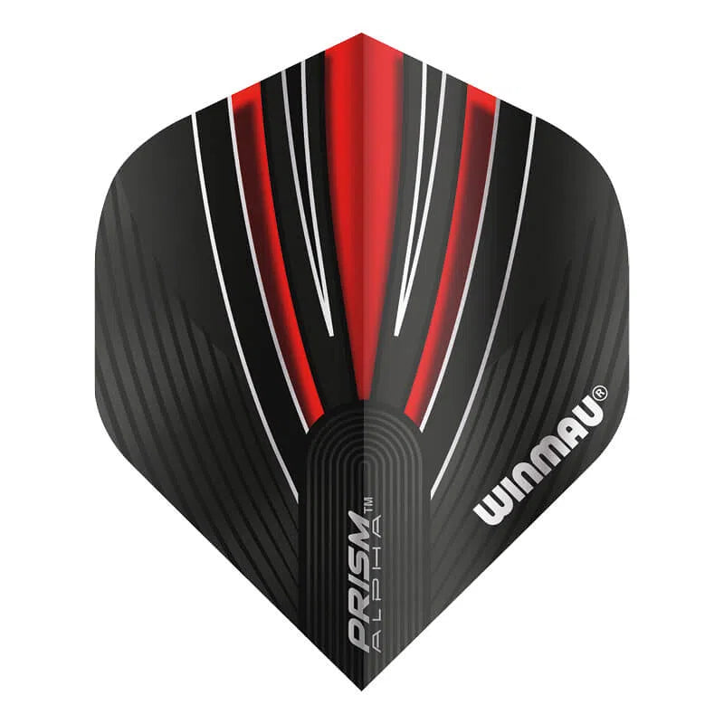 Winmau Prism Alpha Extra Thick Standard Black and Red Flights