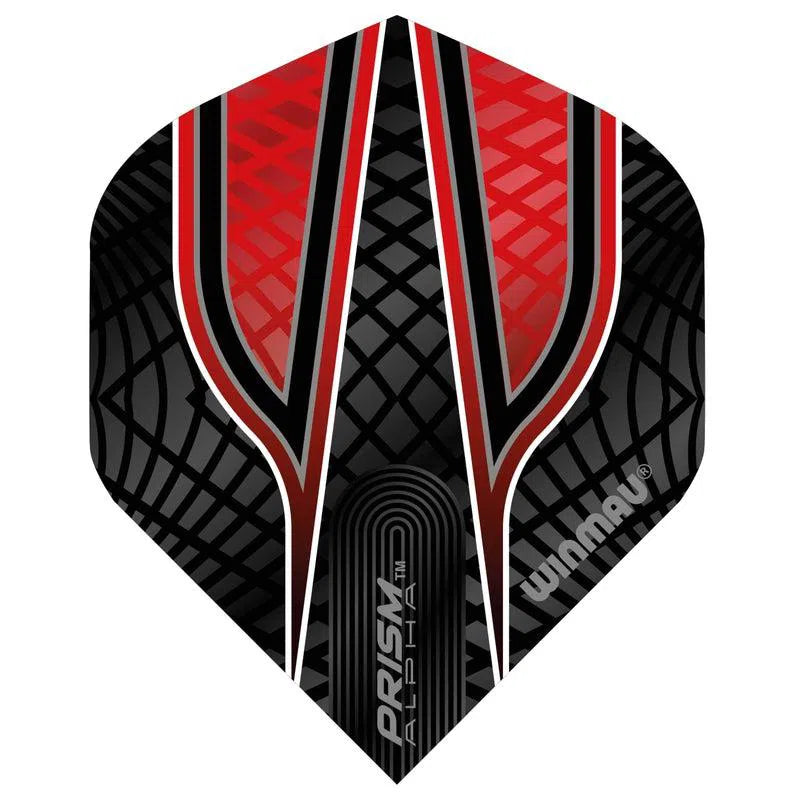 Winmau Prism Alpha Extra Thick Standard Black and Red Flights