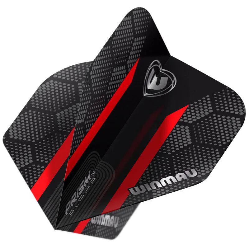 Winmau Prism Alpha Extra Thick Standard Black and Red Flights