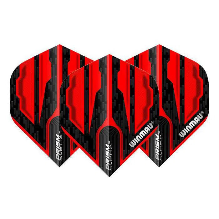 Winmau Prism Alpha Extra Thick Standard Black & Red Flights