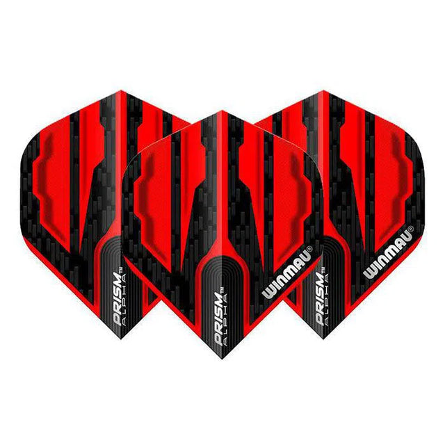 Winmau Prism Alpha Extra Thick Standard Black and Red Flights