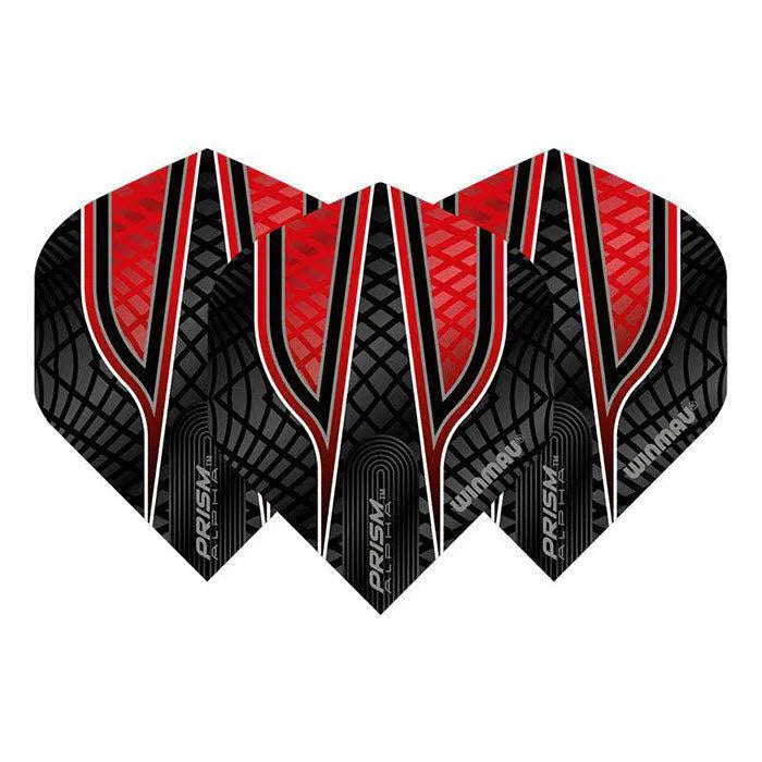 Winmau Prism Alpha Extra Thick Standard Black and Red Flights