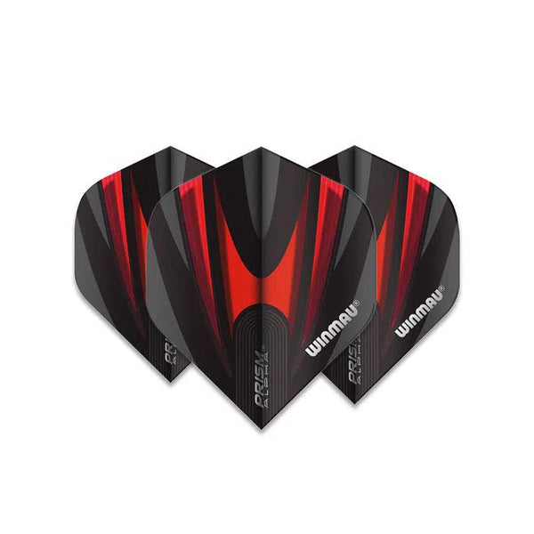 Winmau Prism Alpha Extra Thick Standard Black & Red Flights-1-Premier Darts