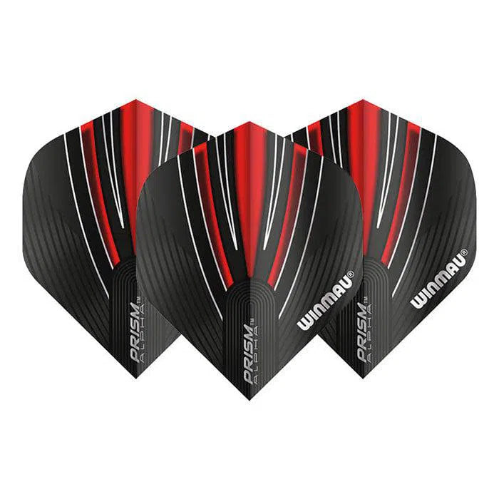Winmau Prism Alpha Extra Thick Standard Black and Red Flights