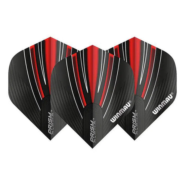 Winmau Prism Alpha Extra Thick Standard Black and Red Flights
