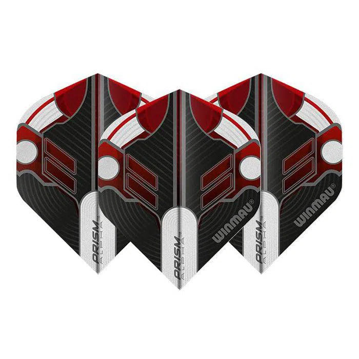 Winmau Prism Alpha Extra Thick Standard Black and Red and White Flights