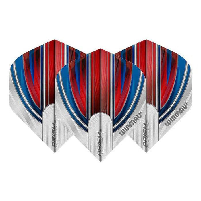 Winmau Prism Alpha Extra Thick Standard Red and White and Blue Flights