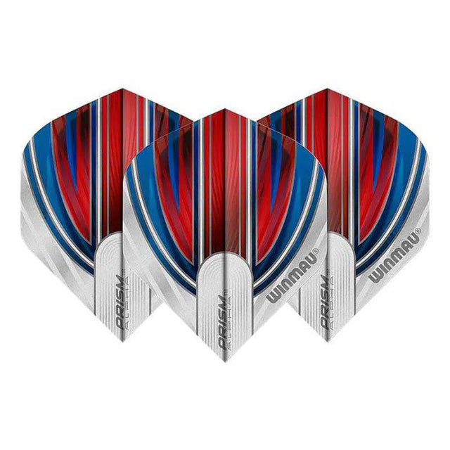 Winmau Prism Alpha Extra Thick Standard Red and White and Blue Flights
