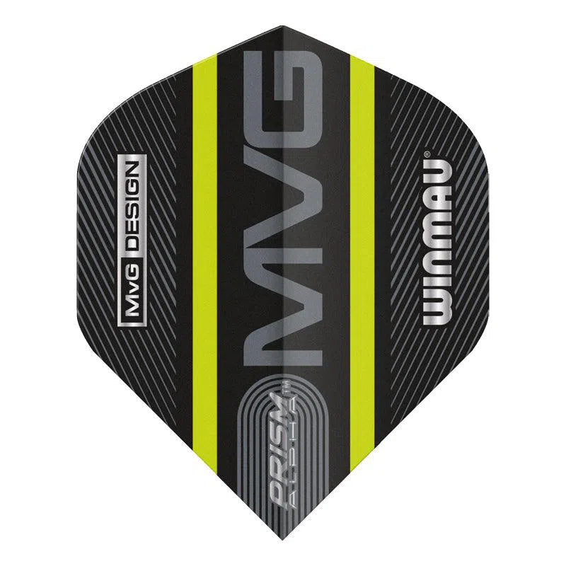 Winmau Prism Alpha MvG Extra Thick Standard Black and Green Flights