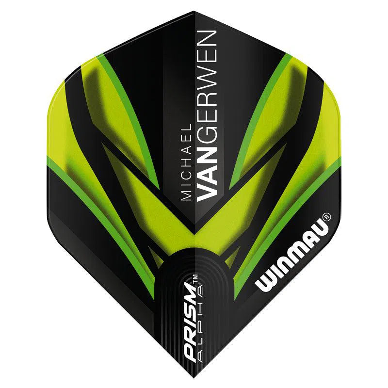 Winmau Prism Alpha MvG Extra Thick Standard Black and Green Flights