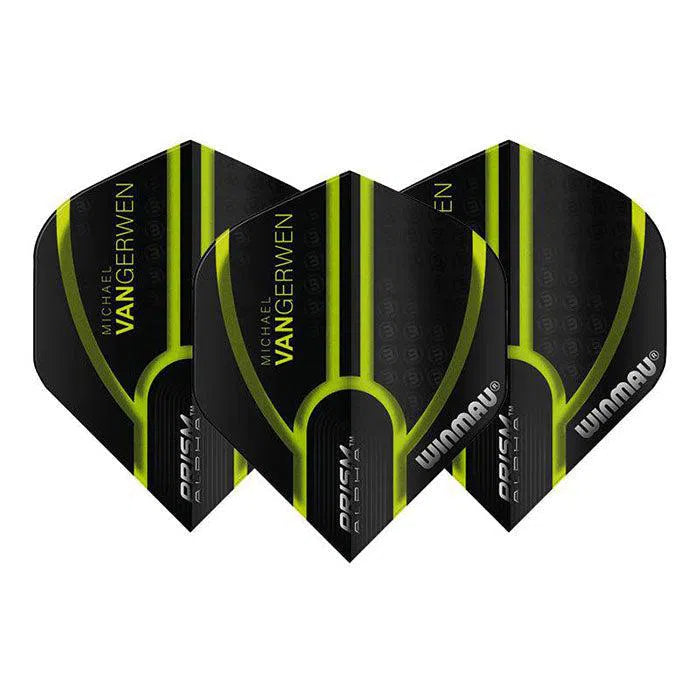 Winmau Prism Alpha MvG Extra Thick Standard Black and Green Flights