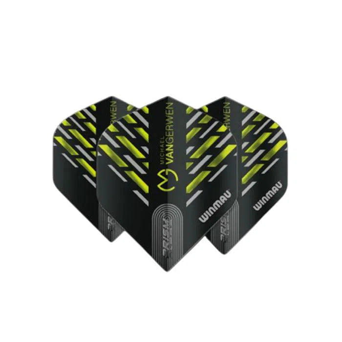 Winmau Prism Alpha MvG Extra Thick Standard Black and Green Flights