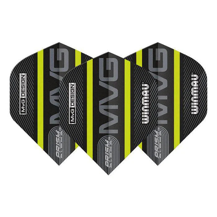 Winmau Prism Alpha MvG Extra Thick Standard Black and Green Flights