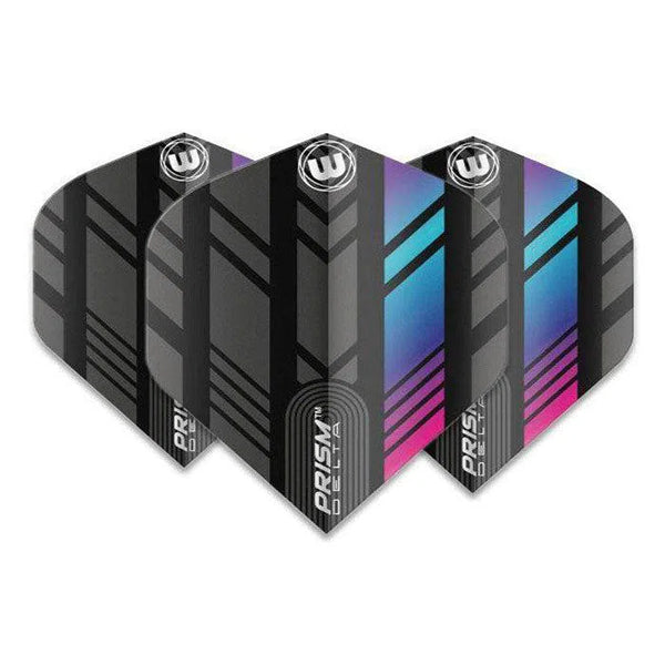 Winmau Prism Delta Extra Thick Standard Black & Blue & Pink Flights-1-Premier Darts