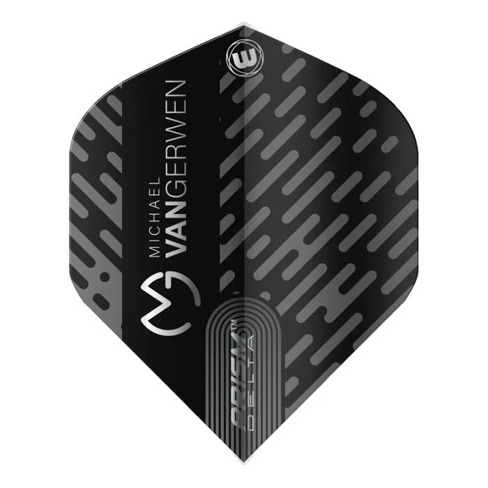 Winmau Prism Delta Extra Thick Standard MvG Black and Grey Flights