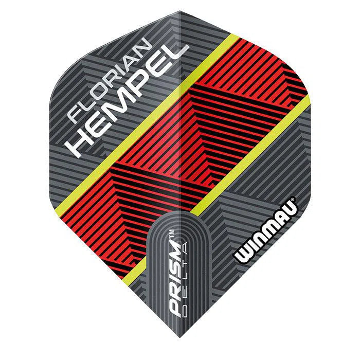 Winmau Prism Delta Florian Hempel Grey and Red Standard Flights