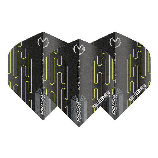 Winmau Prism Delta MvG Extra Thick Extra Standard Black & Green Flights-1-Premier Darts
