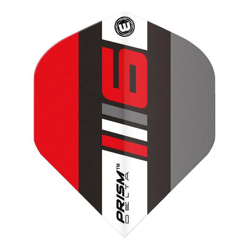 Winmau Prism Delta Extra Thick Standard Blade 6 Black and Grey and Red Flights