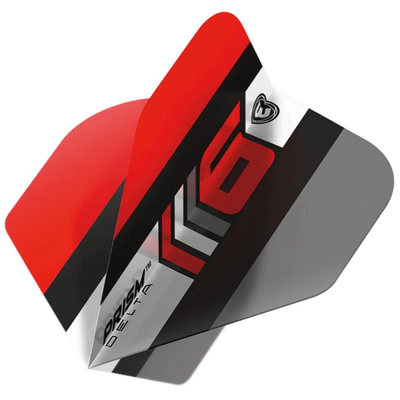 Winmau Prism Delta Extra Thick Standard Blade 6 Black and Grey and Red Flights
