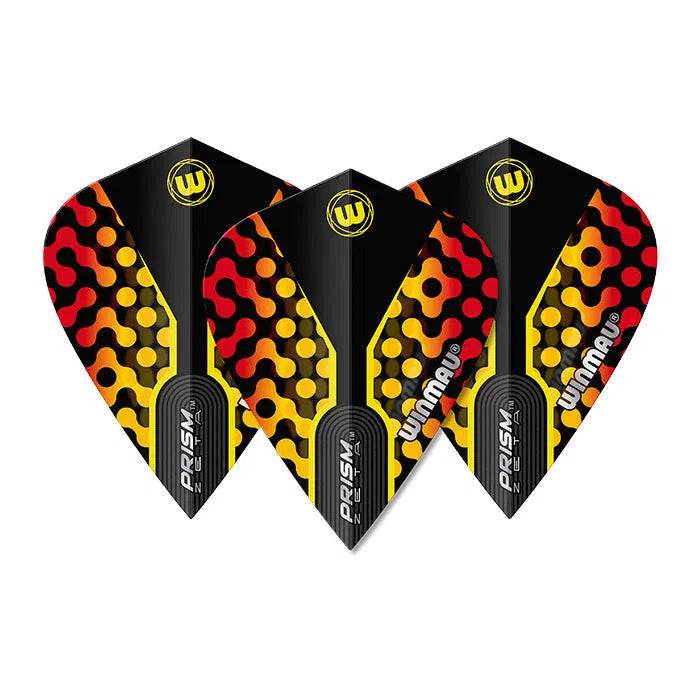 Winmau Prism Zeta Black and Orange Kite Flights