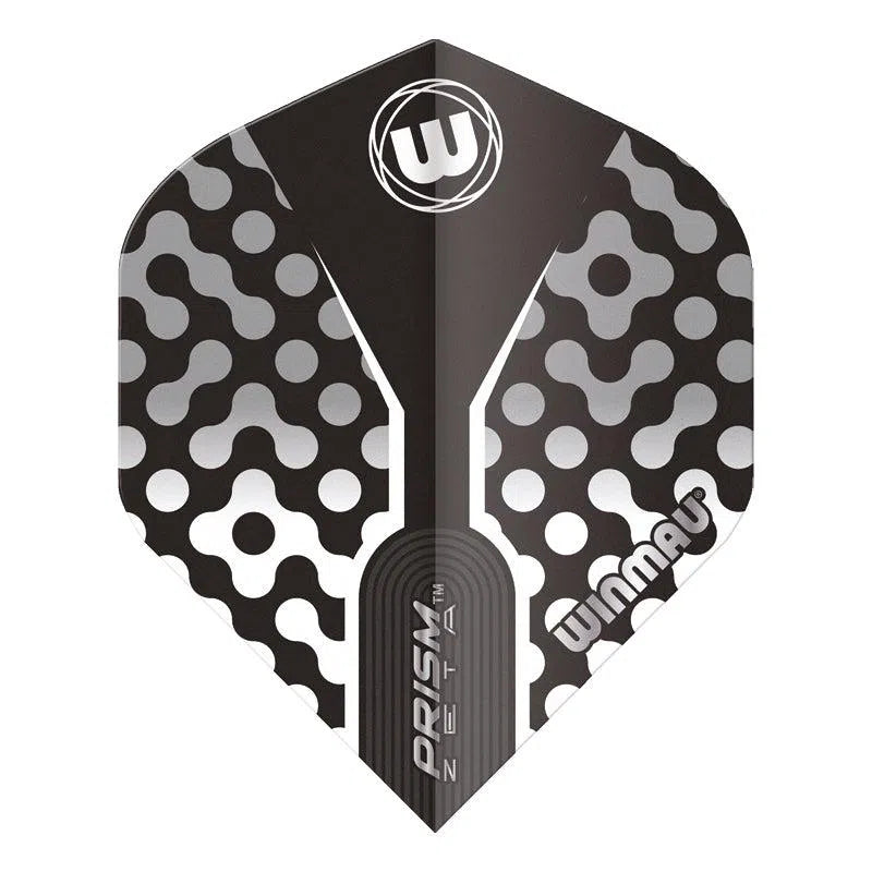 Winmau Prism Zeta Thick Extra Standard Black Grey and White Flights