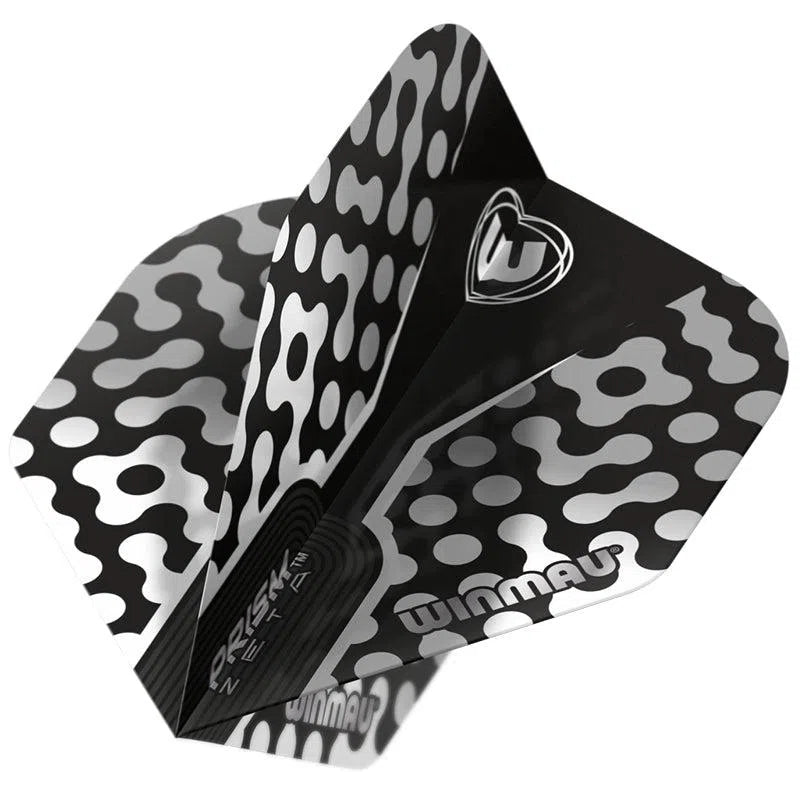 Winmau Prism Zeta Thick Extra Standard Black Grey and White Flights