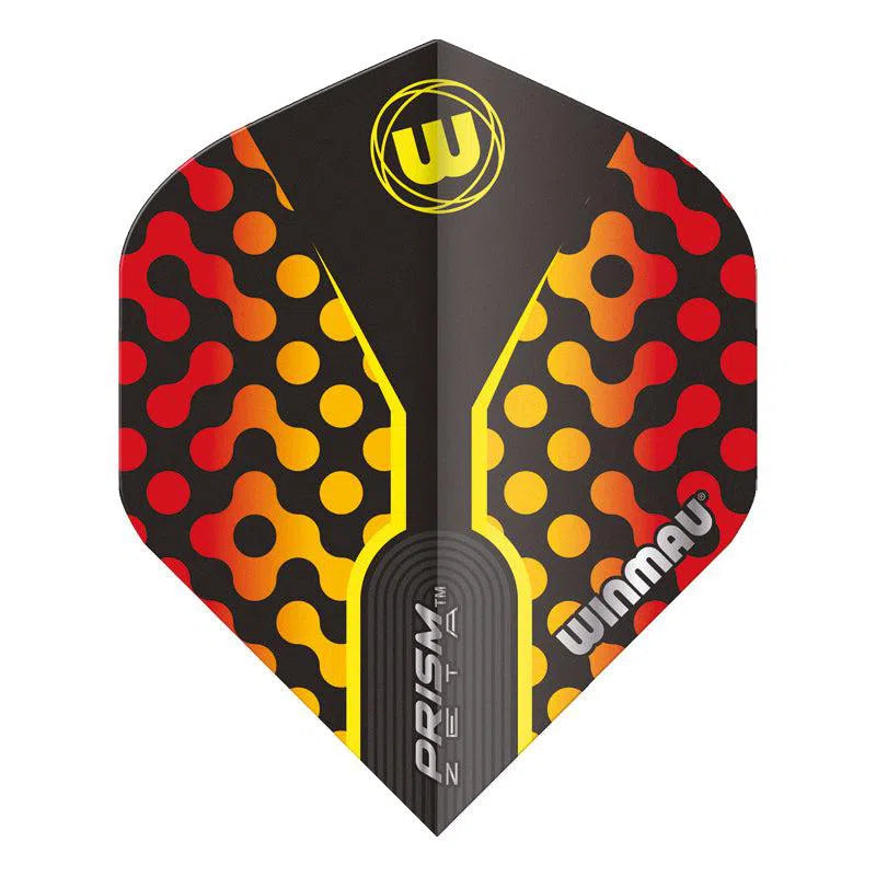 Winmau Prism Zeta Thick Extra Standard Black, Yellow and Red Flights