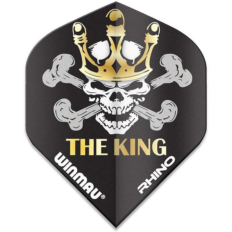 Winmau Rhino Extra Thick Mervyn King "The King" Black and Gold Design Flights