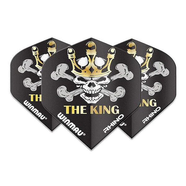 Winmau Rhino Extra Thick Mervyn King "The King" Black & Gold Design Flights-1-Premier Darts