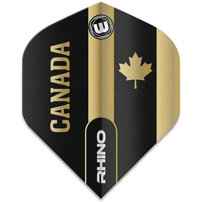 Winmau Rhino Extra Thick Standard "Canada" Black and Gold Flights