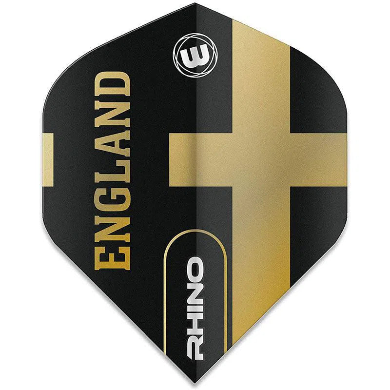 Winmau Rhino Extra Thick Standard "England" Black and Gold Flights