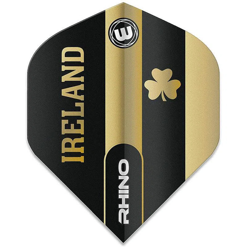 Winmau Rhino Extra Thick Standard "Ireland" Black and Gold Flights