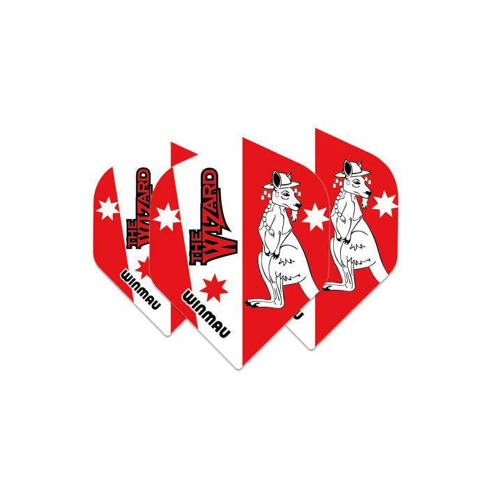 Winmau Rhino Extra Thick Standard Red and White Wizard Flights