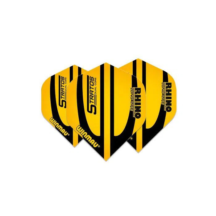 Winmau Rhino Extra Thick Standard Stratos Yellow and Black Flights