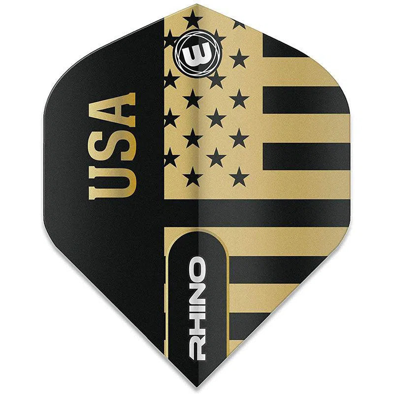 Winmau Rhino Extra Thick Standard "USA" Black and Gold Flights