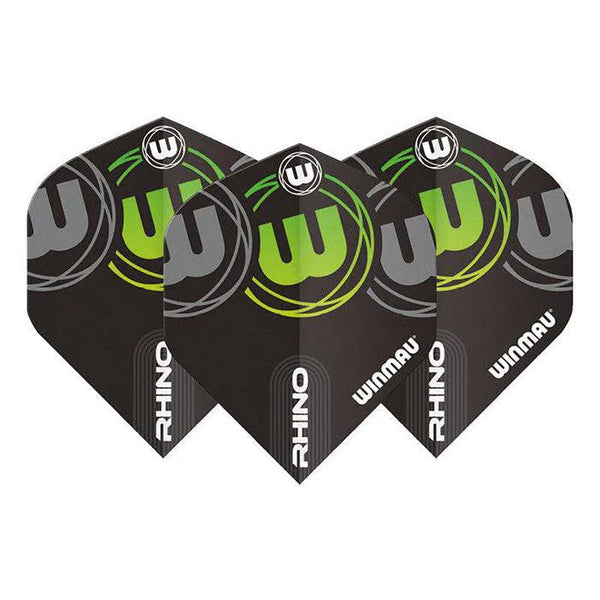Winmau Rhino Standard Extra Thick Black, Grey & Green Flights-1-Premier Darts
