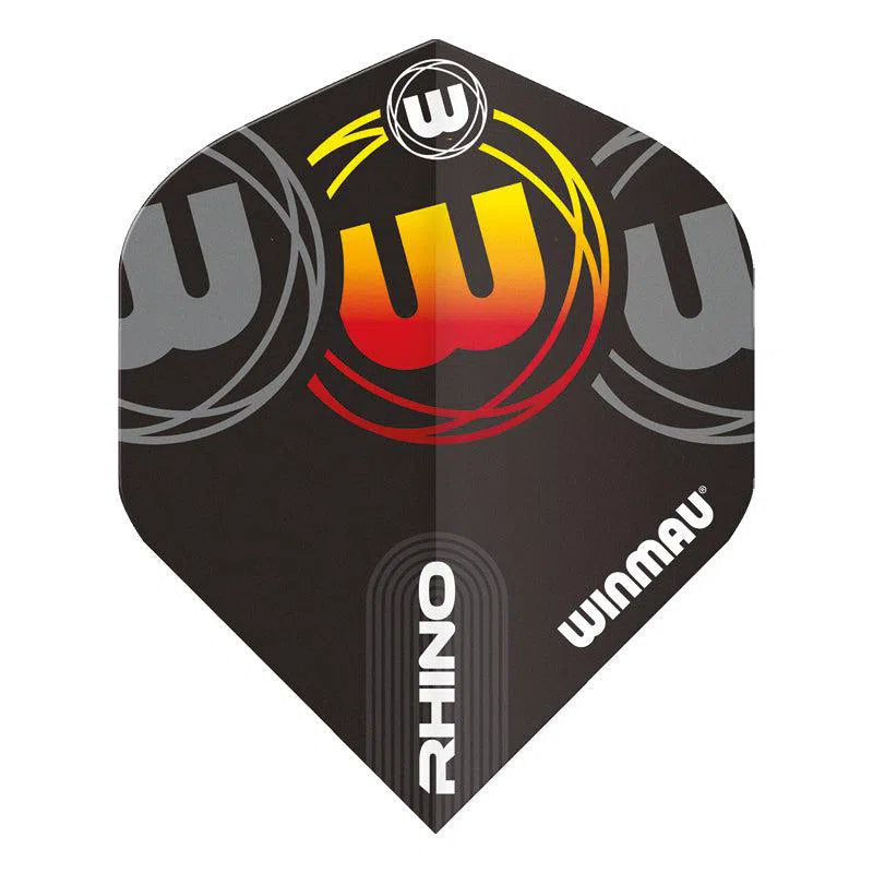 Winmau Rhino Standard Extra Thick Black, Grey and Orange Flights