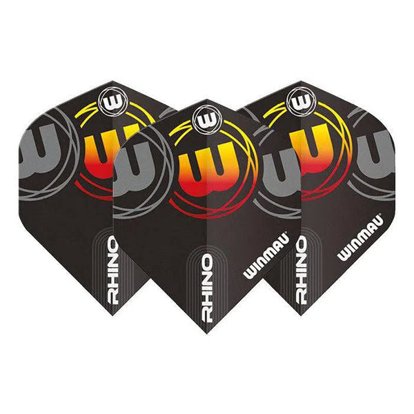 Winmau Rhino Standard Extra Thick Black, Grey & Orange Flights-1-Premier Darts