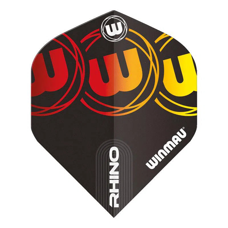 Winmau Rhino Standard Extra Thick Black, Red and Yellow Flights
