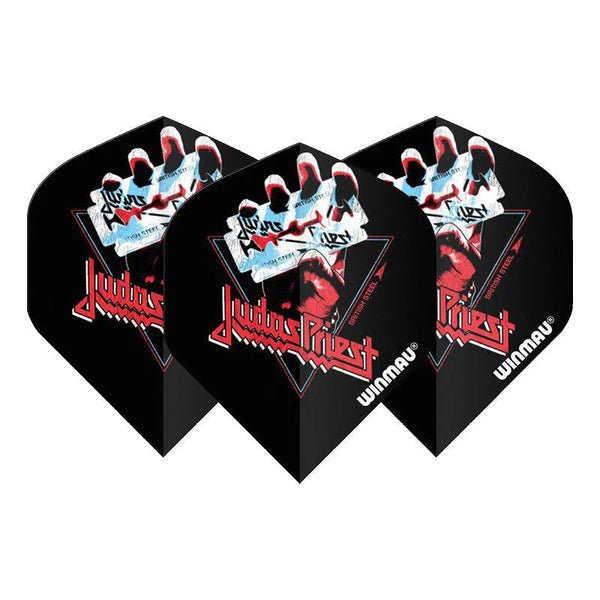 Winmau Rock Band Extra Thick Standard Judas Priest Blade Black & Red Flights-1-Premier Darts