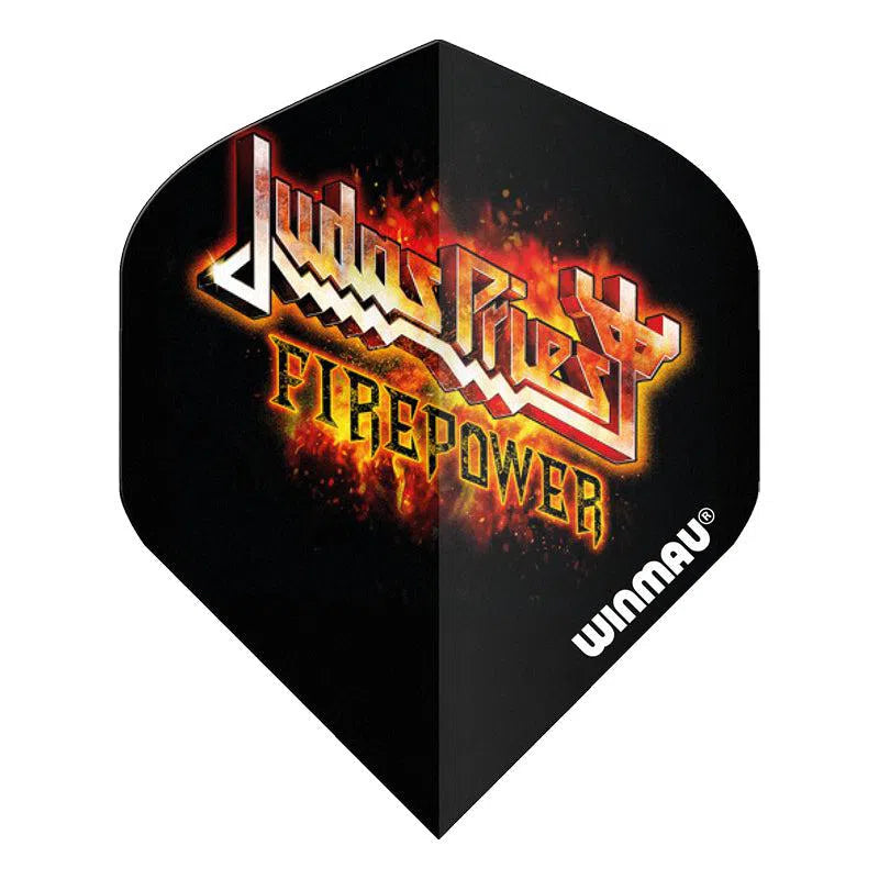 Winmau Rock Band Extra Thick Standard Judas Priest Flaming Logo Black and Orange Flights