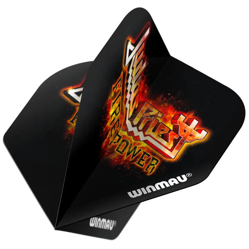 Winmau Rock Band Extra Thick Standard Judas Priest Flaming Logo Black and Orange Flights