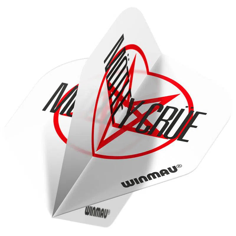 Winmau Rock Band Extra Thick Standard Motley Crue Logo White and Red Flights