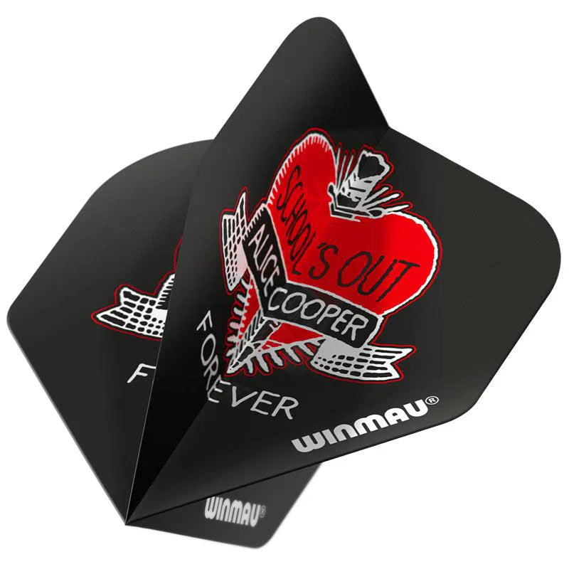 Winmau Rock Band Extra Thick Standard Schools Out Black and Red Flights