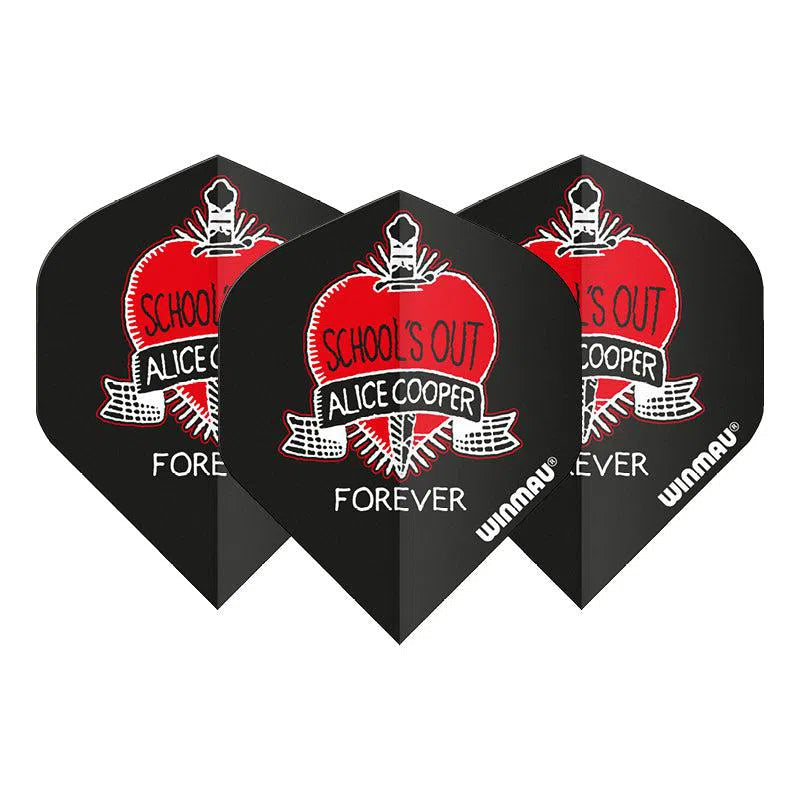 Winmau Rock Band Extra Thick Standard Schools Out Black and Red Flights