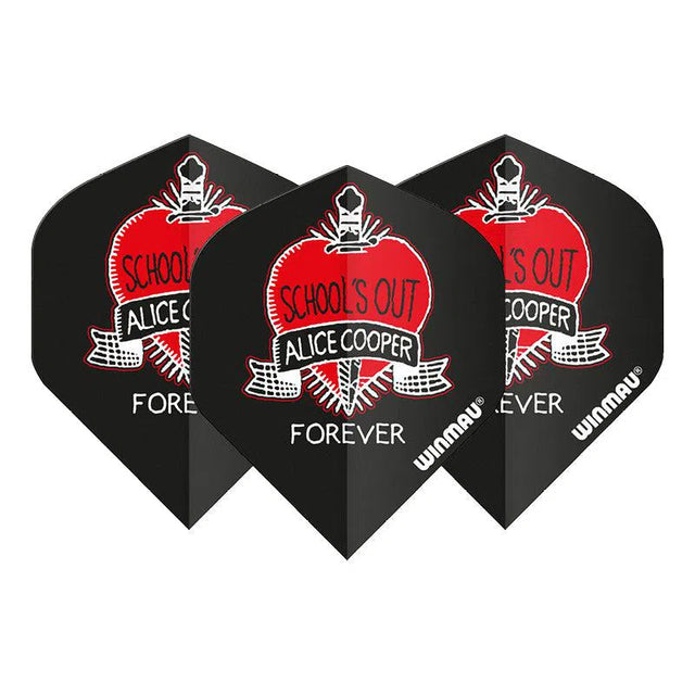 Winmau Rock Band Extra Thick Standard Schools Out Black and Red Flights