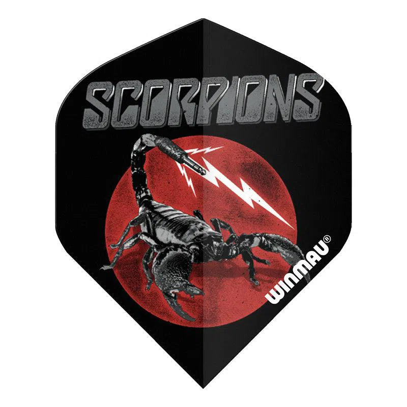 Winmau Rock Band Extra Thick Standard Scorpions Black and Red Flights