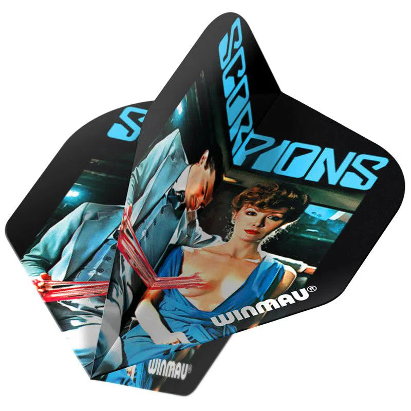 Winmau Rock Band Extra Thick Standard Scorpions Love Drive Black and Blue Flights