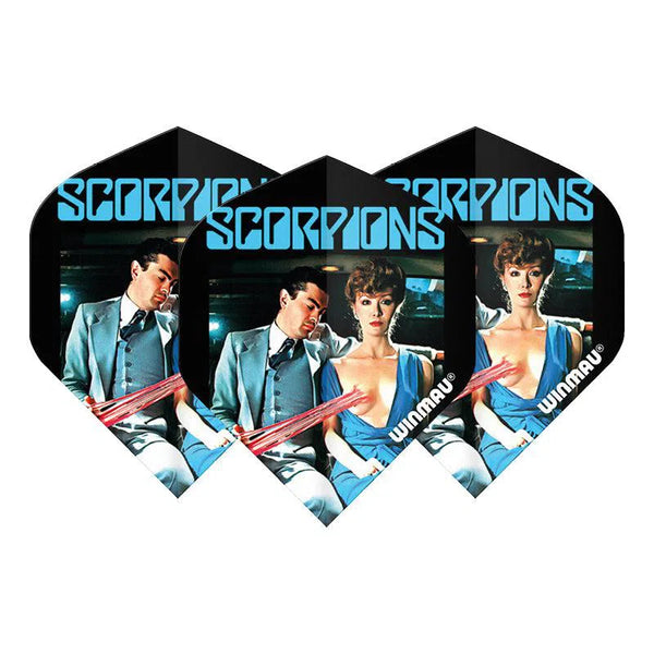 Winmau Rock Band Extra Thick Standard Scorpions Love Drive Black & Blue Flights-1-Premier Darts
