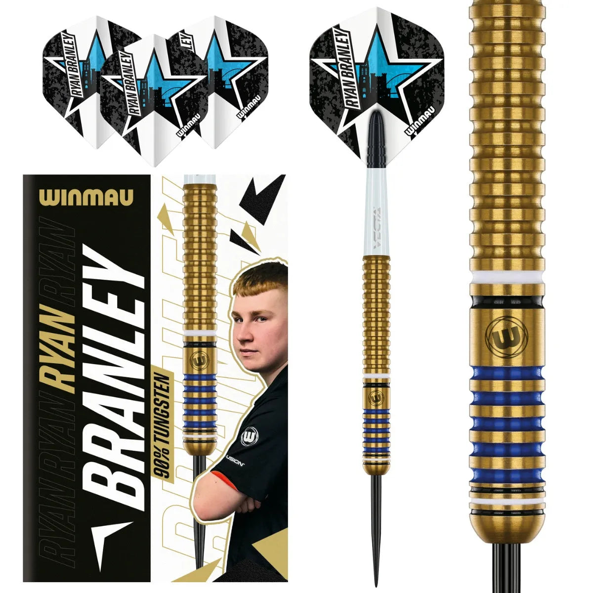 Winmau Ryan Branley 90% Tungsten Steel Tip Darts
